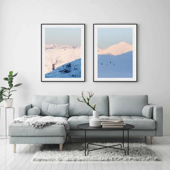 Set of 2 - Snowy Mountains