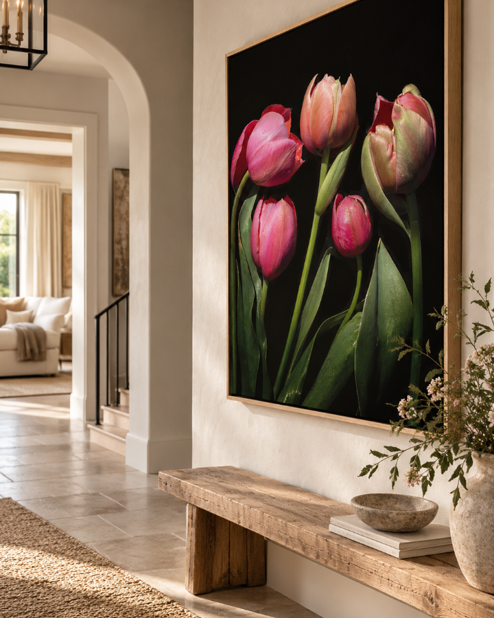 A Fine Romance Tulip print on Canvas. 