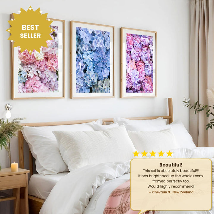 Set of 3 - Pastel Hydrangeas